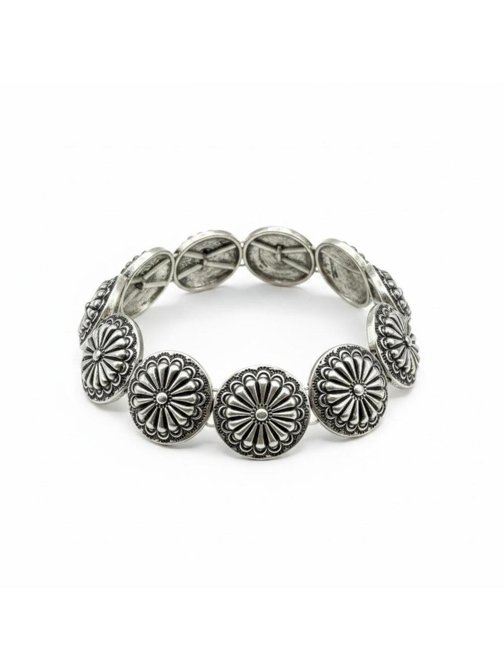 Western Farm Girl Silver-Tone Concho Bracelet - NWT